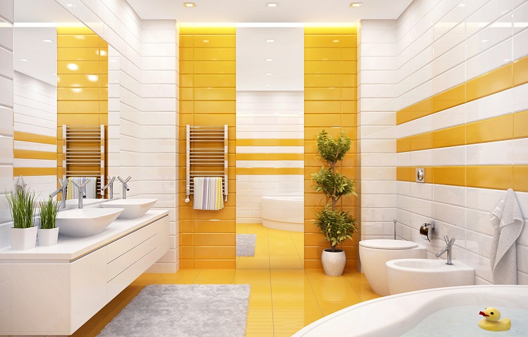 Phòng tắm color block – Sự lên ngôi của những khối màu