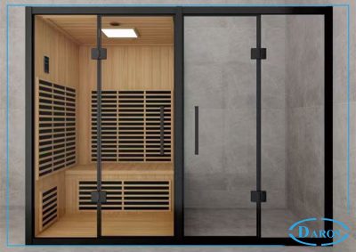 Phòng xông hơi khô kết hợp vách kính tắm Daros DR-9008