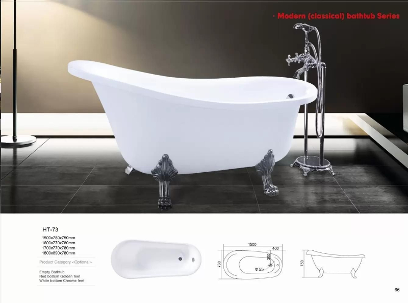 Bồn tắm ngâm chất liệu Acrylic trắng