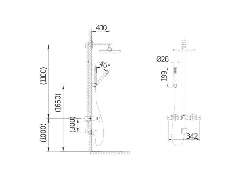 Chiều cao sen tắm tiêu chuẩn phù hợp với người Việt