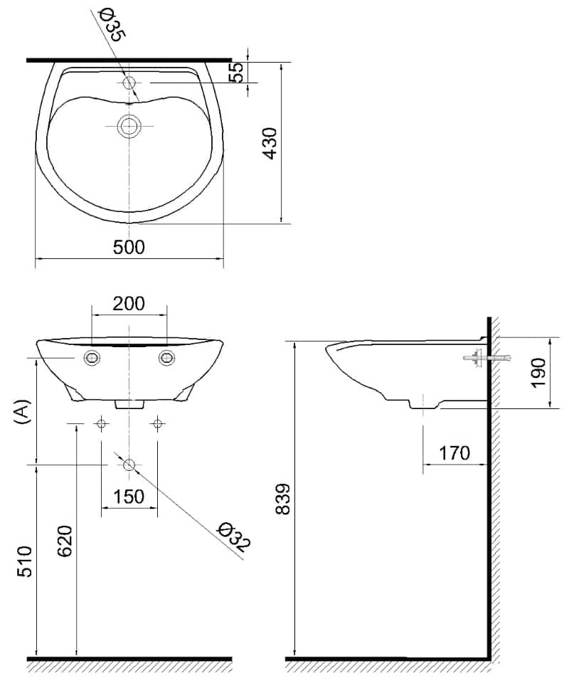 chiều cao lắp đặt lavabo tiêu chuẩn