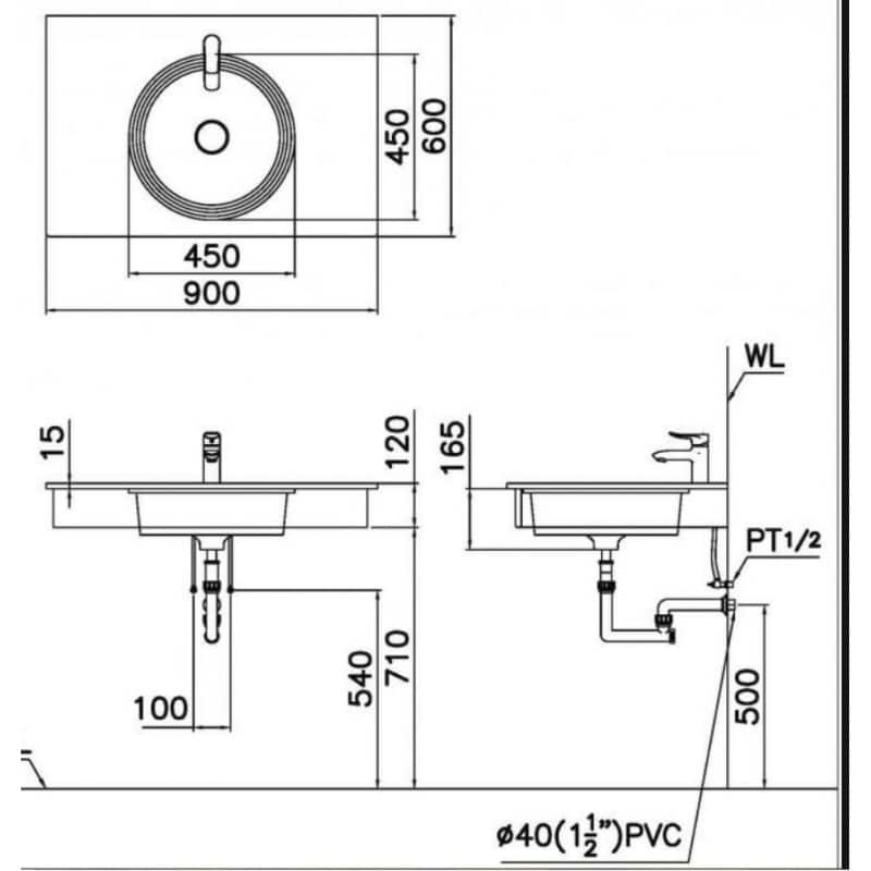 chiều cao lắp đặt lavabo tiêu chuẩn